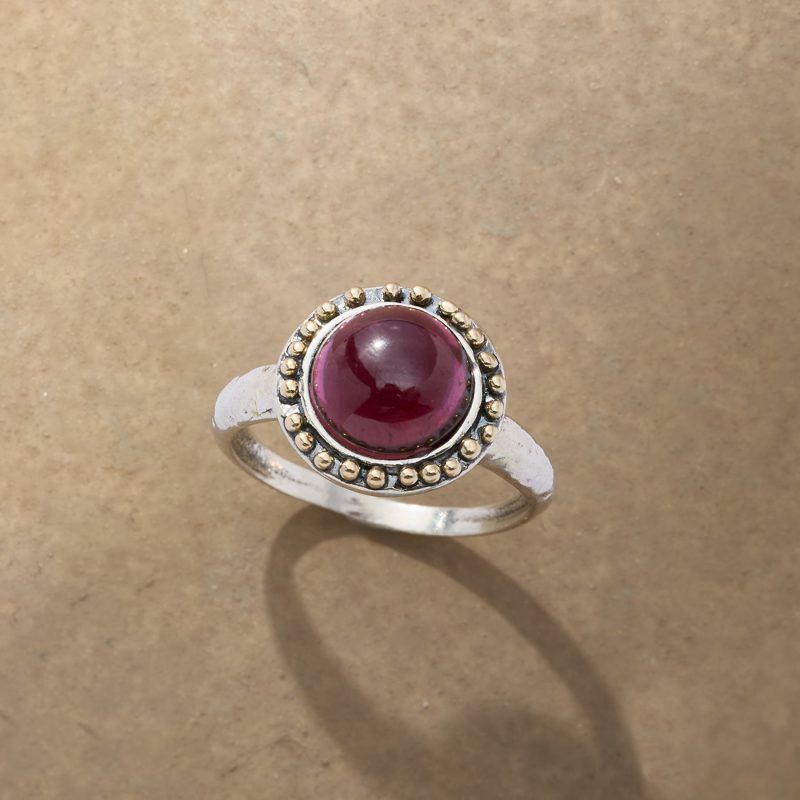 Garnet Halo Ring
